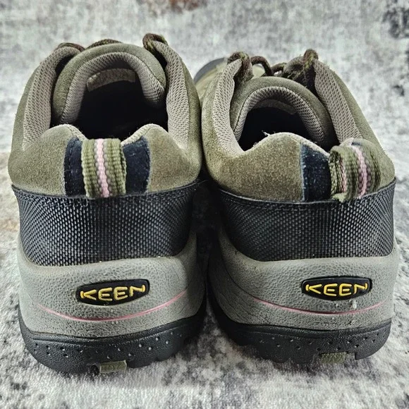Keen Hiking Trail Shoes Womens 10 Olive Green Suede Lace Up Rubber Toe Rugged - Picture 6 of 16